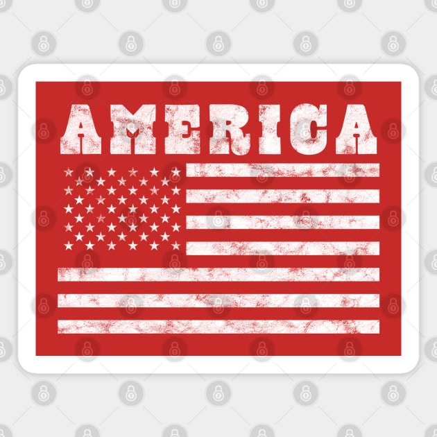 American Flag Retro Vintage Distressed Magnet by OrangeMonkeyArt